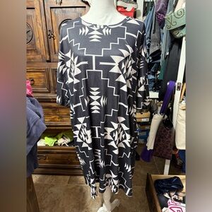 Aztec T shirt  Black and White Dress